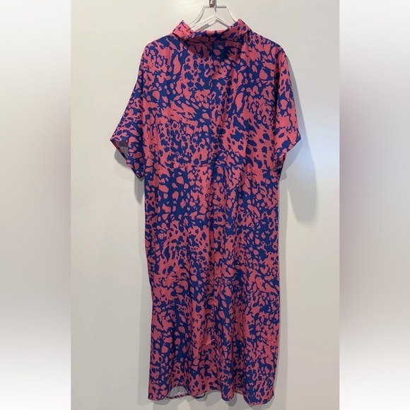 SHEIN VCAY Plus Allover Print Batwing Sleeve Shirt Dress Maxi Women’s‎ 5XL (138) - Picture 4 of 6